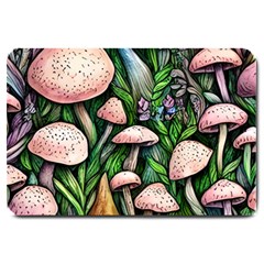 Flowery Garden Nature Woodsy Mushroom Large Doormat by GardenOfOphir