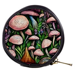 Flowery Garden Nature Woodsy Mushroom Mini Makeup Bag by GardenOfOphir