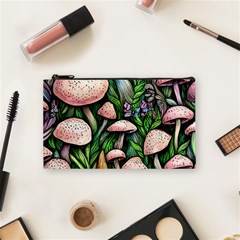 Flowery Garden Nature Woodsy Mushroom Cosmetic Bag (small) by GardenOfOphir