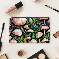 Flowery Garden Nature Woodsy Mushroom Cosmetic Bag (medium) by GardenOfOphir