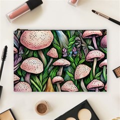 Flowery Garden Nature Woodsy Mushroom Cosmetic Bag (large) by GardenOfOphir