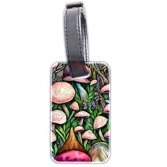 Flowery Garden Nature Woodsy Mushroom Luggage Tag (two Sides) by GardenOfOphir