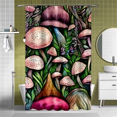 Flowery Garden Nature Woodsy Mushroom Shower Curtain 48  X 72  (small)  by GardenOfOphir