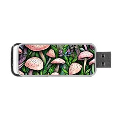 Flowery Garden Nature Woodsy Mushroom Portable Usb Flash (one Side) by GardenOfOphir