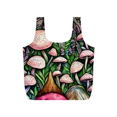 Flowery Garden Nature Woodsy Mushroom Full Print Recycle Bag (s) by GardenOfOphir