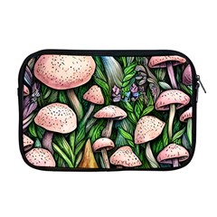 Flowery Garden Nature Woodsy Mushroom Apple Macbook Pro 17  Zipper Case by GardenOfOphir