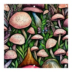 Flowery Garden Nature Woodsy Mushroom Banner And Sign 3  X 3 