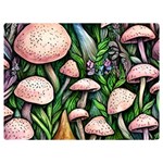 Flowery Garden Nature Woodsy Mushroom One Side Premium Plush Fleece Blanket (Extra Small) 40 x30  Blanket Front