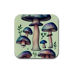 Mushroom Foresty Forestcore Rubber Coaster (square) by GardenOfOphir