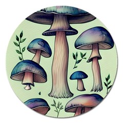 Mushroom Foresty Forestcore Magnet 5  (round) by GardenOfOphir