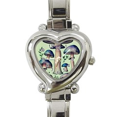 Mushroom Foresty Forestcore Heart Italian Charm Watch by GardenOfOphir