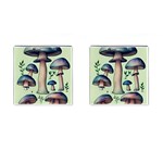 Mushroom Foresty Forestcore Cufflinks (Square) Front(Pair)