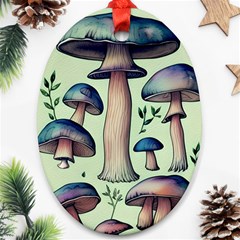 Mushroom Foresty Forestcore Oval Ornament (two Sides) by GardenOfOphir