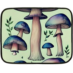 Mushroom Foresty Forestcore Fleece Blanket (mini) by GardenOfOphir