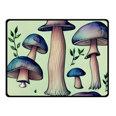 Mushroom Foresty Forestcore One Side Fleece Blanket (small) by GardenOfOphir