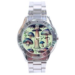 Mushroom Foresty Forestcore Stainless Steel Analogue Watch by GardenOfOphir