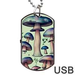 Mushroom Foresty Forestcore Dog Tag Usb Flash (one Side) by GardenOfOphir