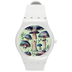 Mushroom Foresty Forestcore Round Plastic Sport Watch (m) by GardenOfOphir