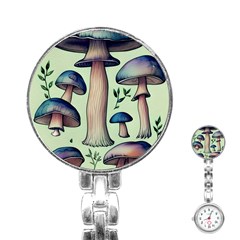 Mushroom Foresty Forestcore Stainless Steel Nurses Watch by GardenOfOphir