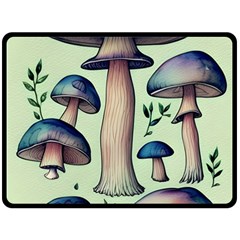 Mushroom Foresty Forestcore Fleece Blanket (large) by GardenOfOphir