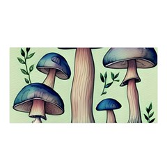 Mushroom Foresty Forestcore Satin Wrap 35  X 70  by GardenOfOphir