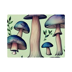 Mushroom Foresty Forestcore One Side Premium Plush Fleece Blanket (mini)