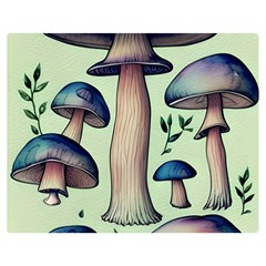 Mushroom Foresty Forestcore One Side Premium Plush Fleece Blanket (medium)