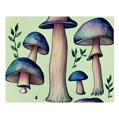 Mushroom Foresty Forestcore One Side Premium Plush Fleece Blanket (large)