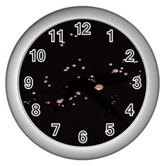 Abstract Rose Gold Glitter Background Wall Clock (silver)