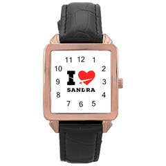 I Love Sandra Rose Gold Leather Watch  by ilovewhateva