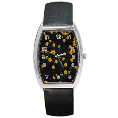 Bloomed Yellow Petaled Flower Plants Barrel Style Metal Watch by artworkshop