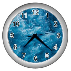 Blue Water Speech Therapy Wall Clock (silver)