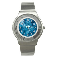 Blue Water Speech Therapy Stainless Steel Watch by artworkshop