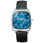 Blue Water Speech Therapy Square Metal Watch Front