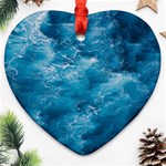 Blue Water Speech Therapy Heart Ornament (Two Sides) Back