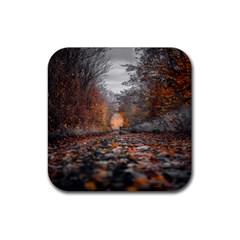 Breathe In Nature Background Rubber Coaster (square)