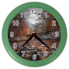 Breathe In Nature Background Color Wall Clock by artworkshop