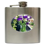 Cute Flower Wallpaper Hip Flask (6 oz) Front