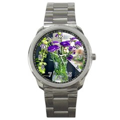 Cute Flower Wallpaper Sport Metal Watch