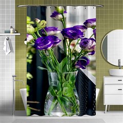 Cute Flower Wallpaper Shower Curtain 48  X 72  (small) 