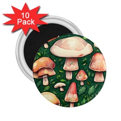 Fantasy Farmcore Farm Mushroom 2 25  Magnets (10 Pack)  by GardenOfOphir