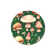 Fantasy Farmcore Farm Mushroom Magnet 3  (round) by GardenOfOphir