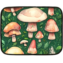 Fantasy Farmcore Farm Mushroom Fleece Blanket (mini) by GardenOfOphir