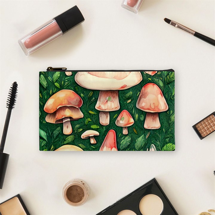 Fantasy Farmcore Farm Mushroom Cosmetic Bag (Small)