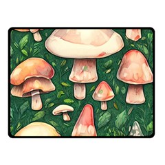 Fantasy Farmcore Farm Mushroom One Side Fleece Blanket (small) by GardenOfOphir