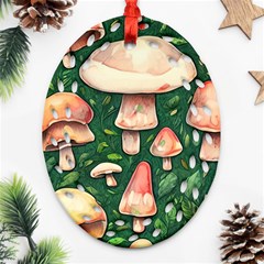 Fantasy Farmcore Farm Mushroom Oval Filigree Ornament (two Sides) by GardenOfOphir