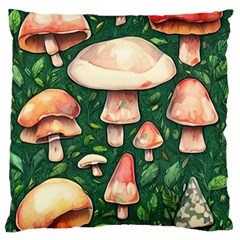 Fantasy Farmcore Farm Mushroom Large Premium Plush Fleece Cushion Case (one Side) by GardenOfOphir