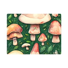 Fantasy Farmcore Farm Mushroom One Side Premium Plush Fleece Blanket (mini) by GardenOfOphir