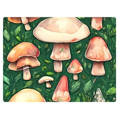 Fantasy Farmcore Farm Mushroom One Side Premium Plush Fleece Blanket (extra Small)