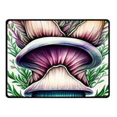 Witchy Forresty Goblincore Fairytale Mushroom One Side Fleece Blanket (small) by GardenOfOphir